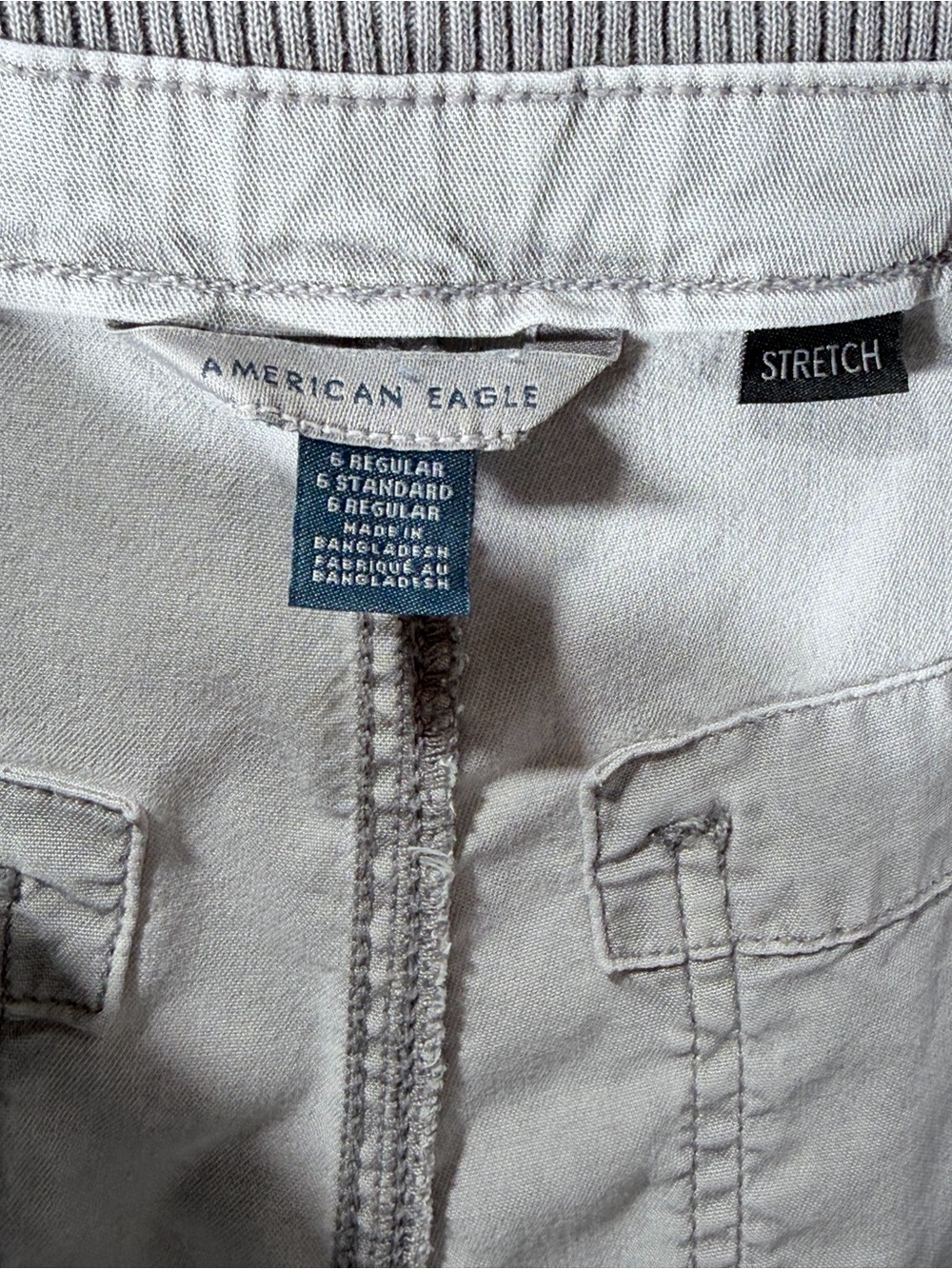 American Eagle Stretch Lyocell Cargo Pants Light Gray Size 6 - Picture 5 of 6